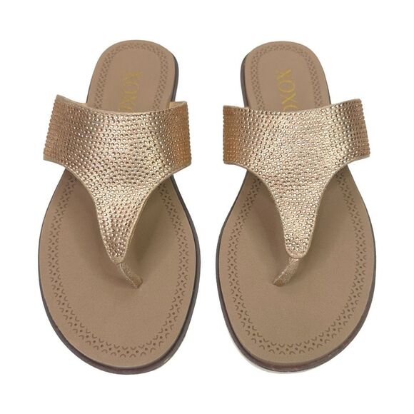 XOXO Dorcie Sandals - Rose Gold Rhinestones - Size 7 - Picture 2 of 9